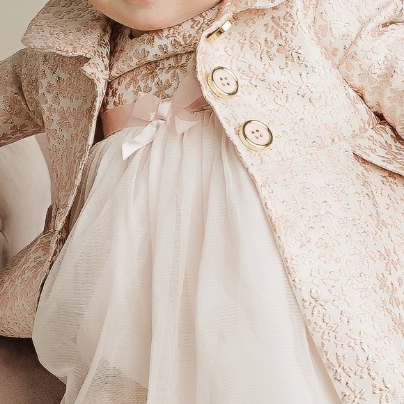 Baby Pink Formal Peacoat & Matching Dress Combo - Picture 4 of 4